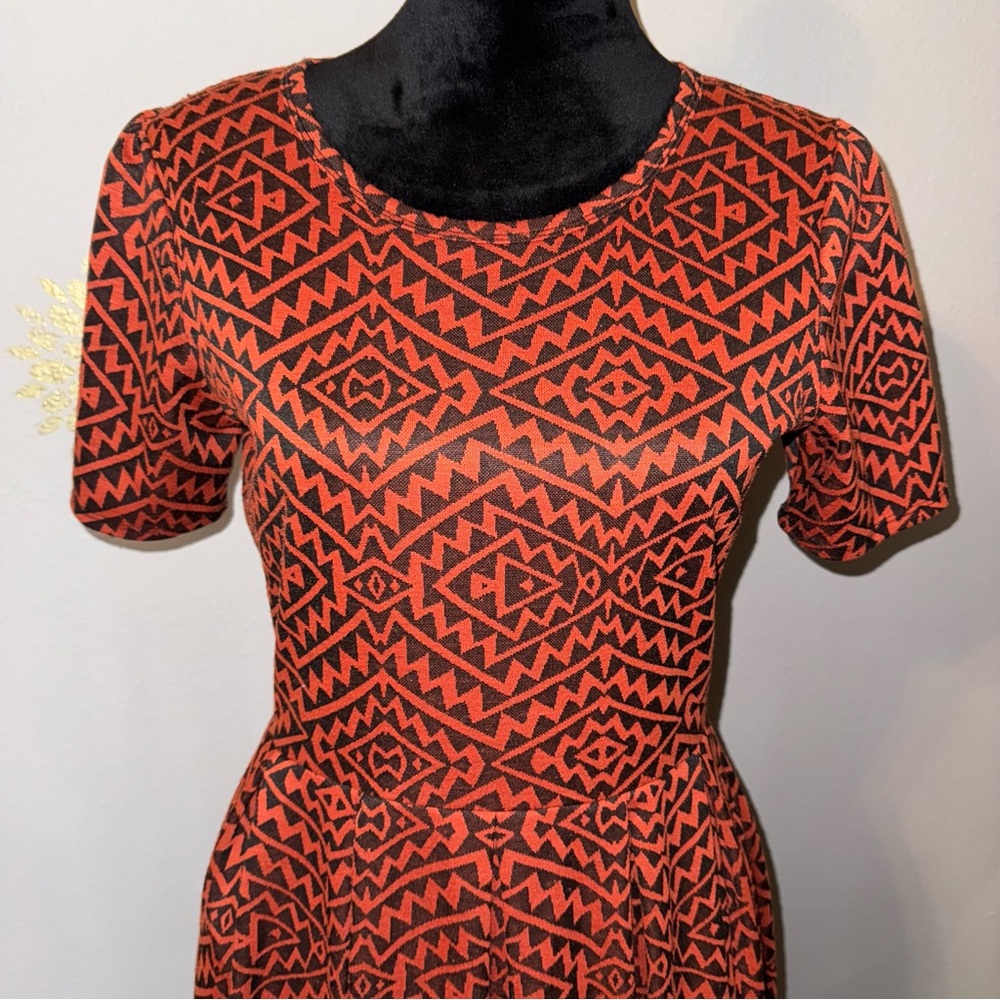 Retro Women’s BOHO Aztec Geometric Chic‎ Dress Black Orange Fall Autumn